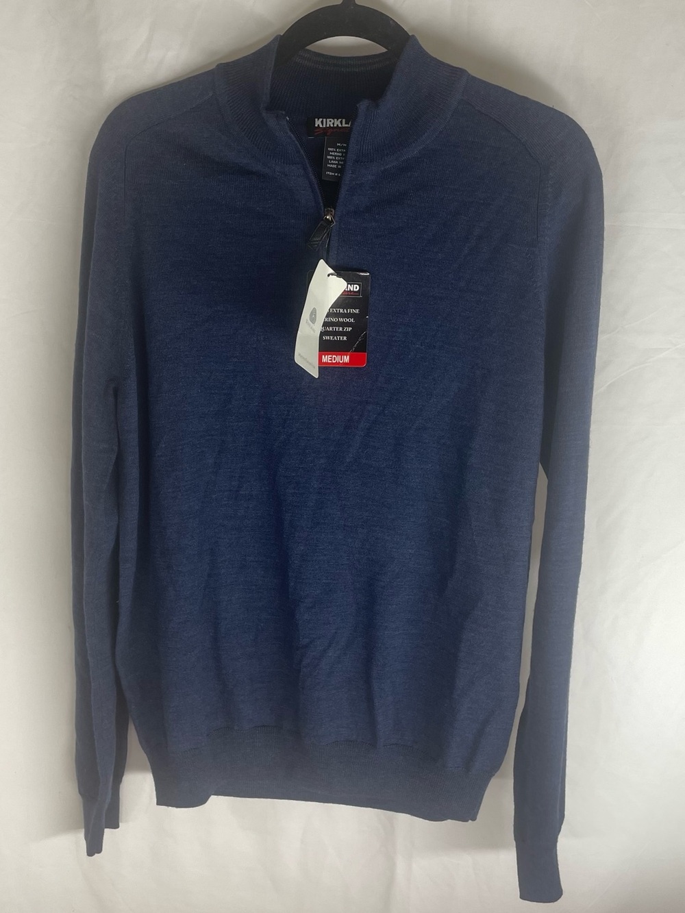 Kirkland Signature Men’s Quarter-Zip Sweater - Navy Blue Medium